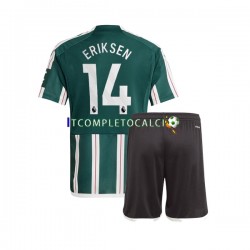 Maglia Manchester United Christian Eriksen 14 Divisa Away 2023-2024 Manica Corta ,Bambino