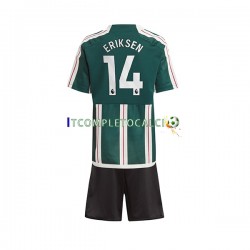 Maglia Manchester United Eriksen 14 Divisa Away 2023-2024 Manica Corta ,Bambino