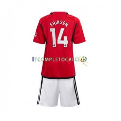 Maglia Manchester United Eriksen 14 Divisa Home 2023-2024 Manica Corta ,Bambino