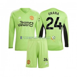 Maglia Manchester United Andre Onana 24 Portiere Divisa Home 2023-2024 Manica Lunga ,Bambino