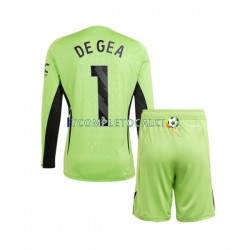 Maglia Manchester United DE GEA 1 Portiere Divisa Home 2023-2024 Manica Lunga ,Bambino