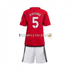 Maglia Manchester United Harry Maguire 5 Divisa Home 2023-2024 Manica Corta ,Bambino