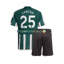 Maglia Manchester United Jadon Sancho 25 Divisa Away 2023-2024 Manica Corta ,Bambino