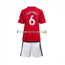 Maglia Manchester United Lisandro Martinez 6 Divisa Home 2023-2024 Manica Corta ,Bambino