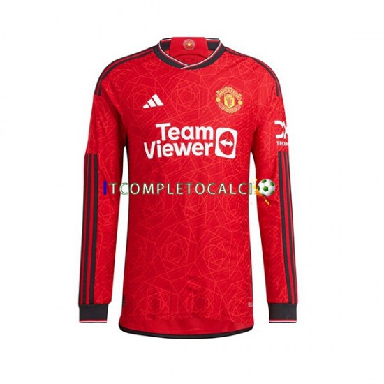Maglia Manchester United Mount 7 Divisa Home 2023-2024 Manica Lunga ,Uomo