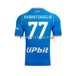 Maglia Napoli Khvicha Kvaratskhelia 77 Divisa Home 2023-2024 Manica Corta ,Uomo