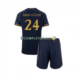 Maglia Real Madrid Arda Guler 24 Divisa Away 2023-2024 Manica Corta ,Bambino