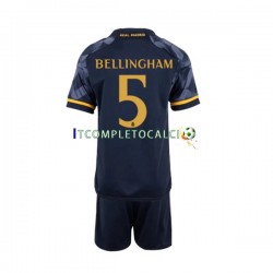 Maglia Real Madrid Jude Bellingham 5 Divisa Away 2023-2024 Manica Corta ,Bambino