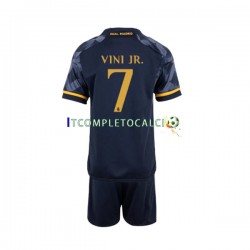 Maglia Real Madrid Vinicius Junior 7 Divisa Away 2023-2024 Manica Corta ,Bambino