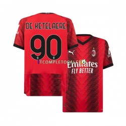 Maglia AC Milan Charles De Ketelaere 90 Divisa Home 2023-2024 Manica Corta ,Uomo