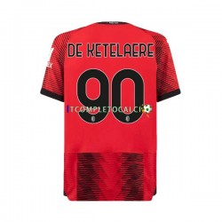 Maglia AC Milan Charles De Ketelaere 90 Divisa Home 2023-2024 Manica Corta ,Uomo