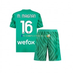 Maglia AC Milan Mike Maignan 16 Portiere Divisa Home 2023-2024 Manica Corta ,Bambino