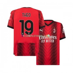 Maglia AC Milan Theo Hernandez 19 Divisa Home 2023-2024 Manica Corta ,Uomo