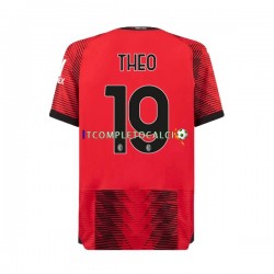 Maglia AC Milan Theo Hernandez 19 Divisa Home 2023-2024 Manica Corta ,Uomo