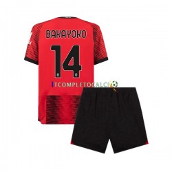 Maglia AC Milan Tiemoue Bakayoko 14 Divisa Home 2023-2024 Manica Corta ,Bambino