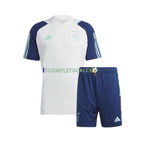 AFC Ajax 2023-2024 Blu Bianco Maglia e pantaloncini da allenamento