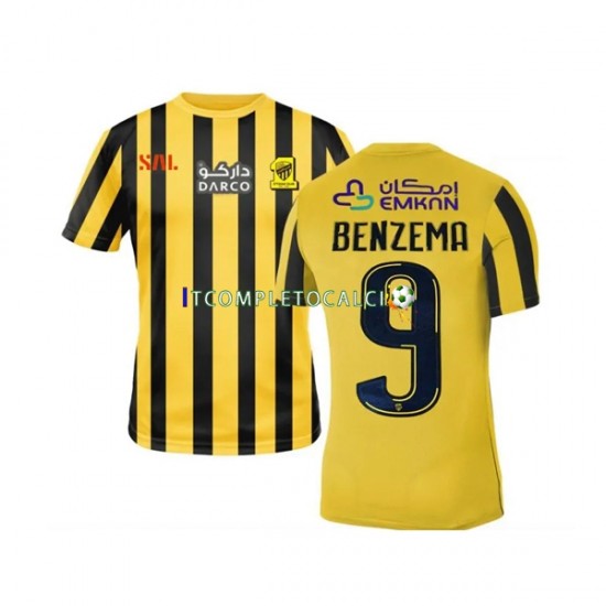 Maglia Al-Ittihad FC Benzema 9 Divisa Home 2022-2023 Manica Corta ,Uomo