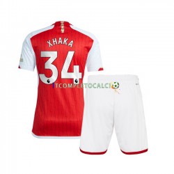 Maglia Arsenal Xhaka 34 Divisa Home 2023-2024 Manica Corta ,Bambino