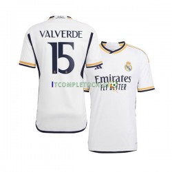 Maglia Real Madrid Federico Valverde 15 Divisa Home 2023-2024 Manica Corta ,Uomo