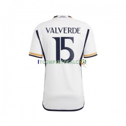 Maglia Real Madrid Federico Valverde 15 Divisa Home 2023-2024 Manica Corta ,Uomo