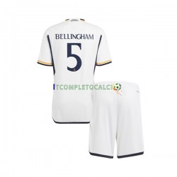 Maglia Real Madrid Jude Bellingham 5 Divisa Home 2023-2024 Manica Corta ,Bambino