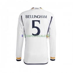Maglia Real Madrid Jude Bellingham 5 Divisa Home 2023-2024 Manica Lunga ,Uomo