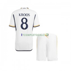 Maglia Real Madrid Kroos 8 Divisa Home 2023-2024 Manica Corta ,Bambino