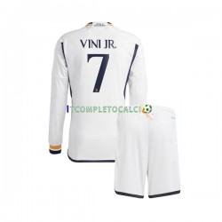 Maglia Real Madrid Vinicius Junior 7 Divisa Home 2023-2024 Manica Lunga ,Bambino