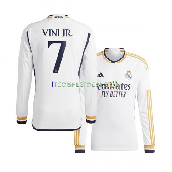 Maglia Real Madrid Vinicius Junior 7 Divisa Home 2023-2024 Manica Lunga ,Uomo