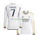 Maglia Real Madrid Vinicius Junior 7 Divisa Home 2023-2024 Manica Lunga ,Uomo