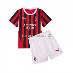 Maglia AC Milan Divisa Home 2024-2025 Manica Corta ,Bambino