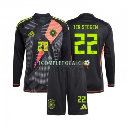 Maglia Germania Ter Stegen 22 Portiere Divisa Home Euro 2024 Manica Lunga ,Bambino
