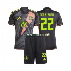 Maglia Germania Ter Stegen 22 Portiere Divisa Home Euro 2024 Manica Corta ,Bambino