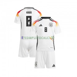 Maglia Germania Toni Kroos 8 Divisa Home Euro 2024 Manica Corta ,Bambino
