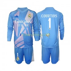 Maglia Real Madrid Thibaut Courtois 1 Portiere Divisa Home 2024-2025 Manica Lunga ,Bambino