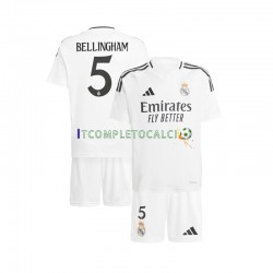 Maglia Real Madrid Jude Bellingham 5 Divisa Home 2024-2025 Manica Corta ,Bambino
