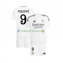 Maglia Real Madrid Kylian Mbappé 9 Divisa Home 2024-2025 Manica Corta ,Bambino