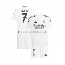 Maglia Real Madrid Vinicius Junior 7 Divisa Home 2024-2025 Manica Corta ,Bambino
