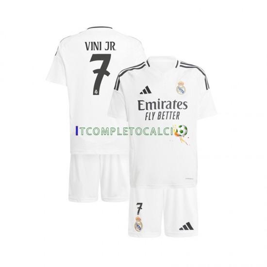 Maglia Real Madrid Vinicius Junior 7 Divisa Home 2024-2025 Manica Corta ,Bambino