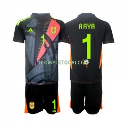Maglia Spagna David Raya 1 Portiere Divisa Away Euro 2024 Manica Corta ,Bambino