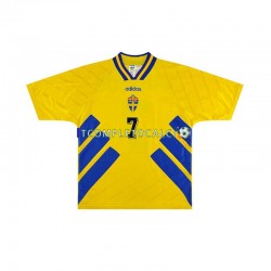 Maglia Svezia Henrik Larsson 7 Retro Divisa Home 1994 Manica Corta ,Uomo