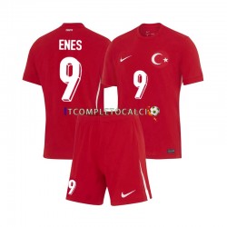 Maglia Turchia Enes Unal 9 Divisa Away Euro 2024 Manica Corta ,Bambino