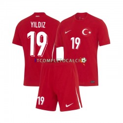 Maglia Turchia Kenan Yıldız 19 Divisa Away Euro 2024 Manica Corta ,Bambino