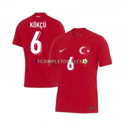 Maglia Turchia Orkun Kokcu 6 Divisa Away Euro 2024 Manica Corta ,Uomo
