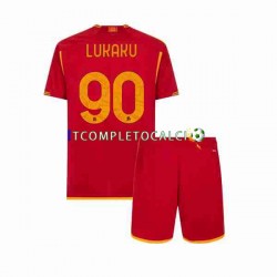 Maglia AS Roma Romelu Lukaku 90 Divisa Home 2023-2024 Manica Corta ,Bambino