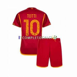 Maglia AS Roma Totti 10 Divisa Home 2023-2024 Manica Corta ,Bambino