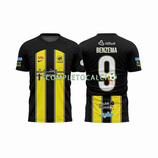 Maglia Al-Ittihad BENZEMA 9 Divisa Home 2023-2024 Manica Corta ,Uomo