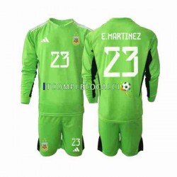 Maglia Argentina Emiliano Martinez 23 Portiere Divisa Home Mondiali 2022 Manica Lunga ,Bambino