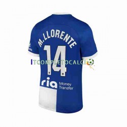 Maglia Atlético Madrid 2 Marcos Llorente 14 Divisa Away 2023-2024 Manica Corta ,Uomo