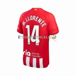 Maglia Atlético Madrid 2 Marcos Llorente 14 Divisa Home 2023-2024 Manica Corta ,Uomo